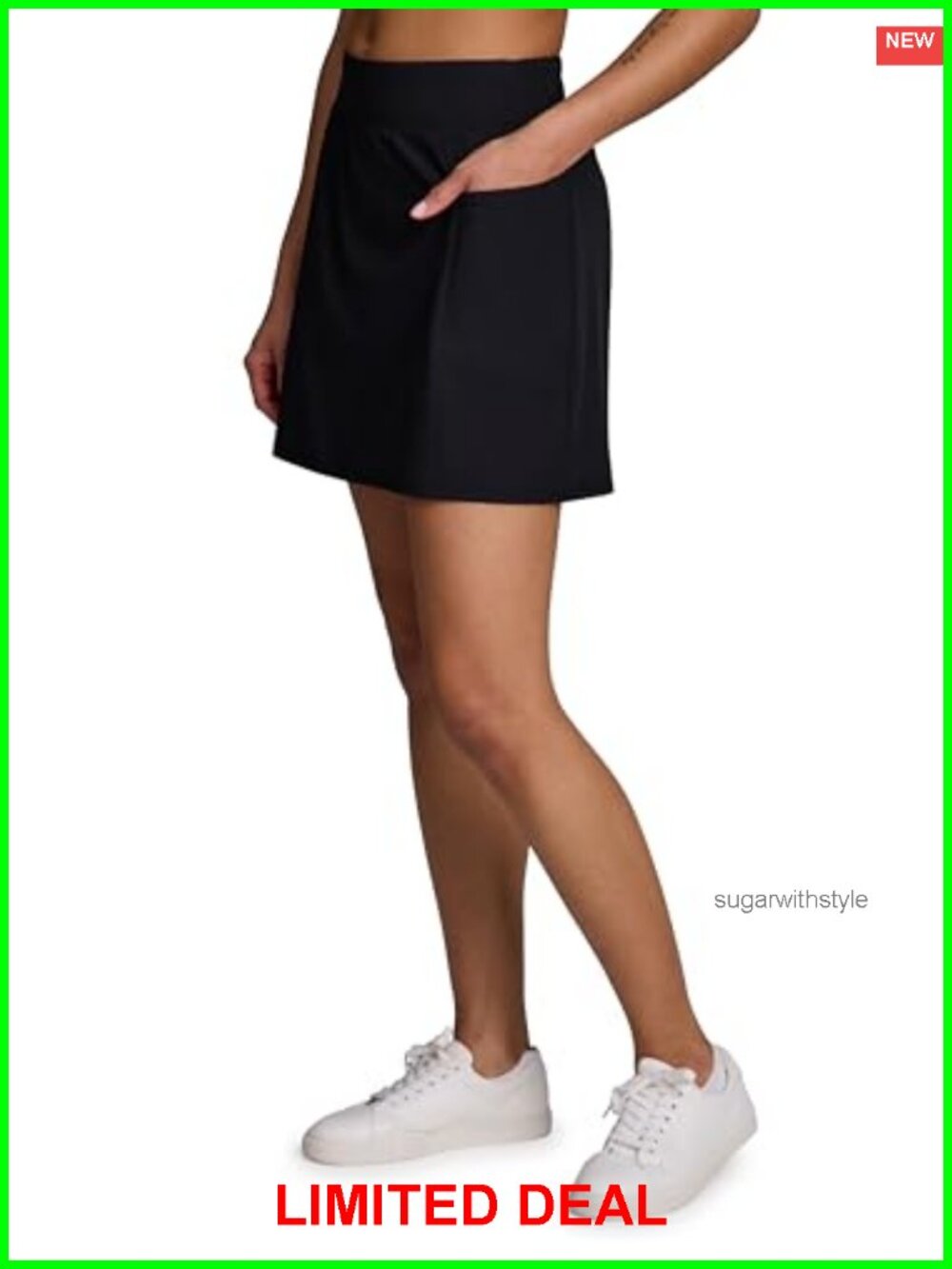 Quick Dry Stretch Woven Athletic Skort with Bike Shorts, Pockets